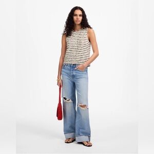 Madewell Crewneck Sweater Vest in Stripe